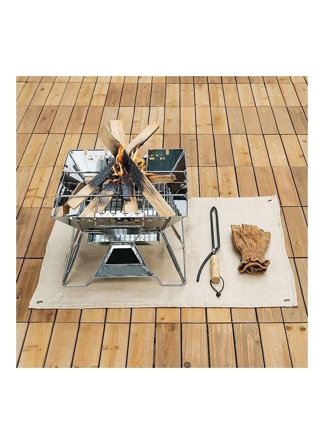 yongsheng - Fire Blanket Fireproof Smoker Blanket Fiberglass Blanket Fireproof Mat for Fire Pit Emergency Blankets for Survival Fireproof Cushion Fire Proof Blanket Cloth Khaki Glass Fiber - Image 1