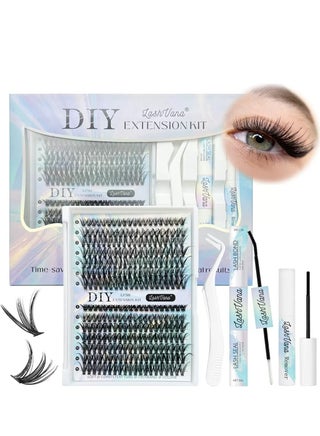 280pcs False Eyelashes, DIY Lash Extension Kit,Individual Lash Clusters With Lash Bond,Lash Remover And Applicator, Eyelash Extension Kit, Easy To Apply At Home(30d+40d Kit) - view 3