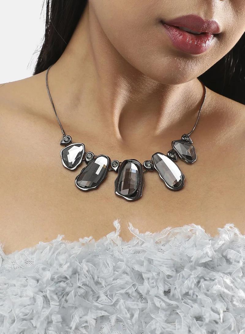 SOHI Gemstone Gaze Collar Artificial Necklace Jewellery