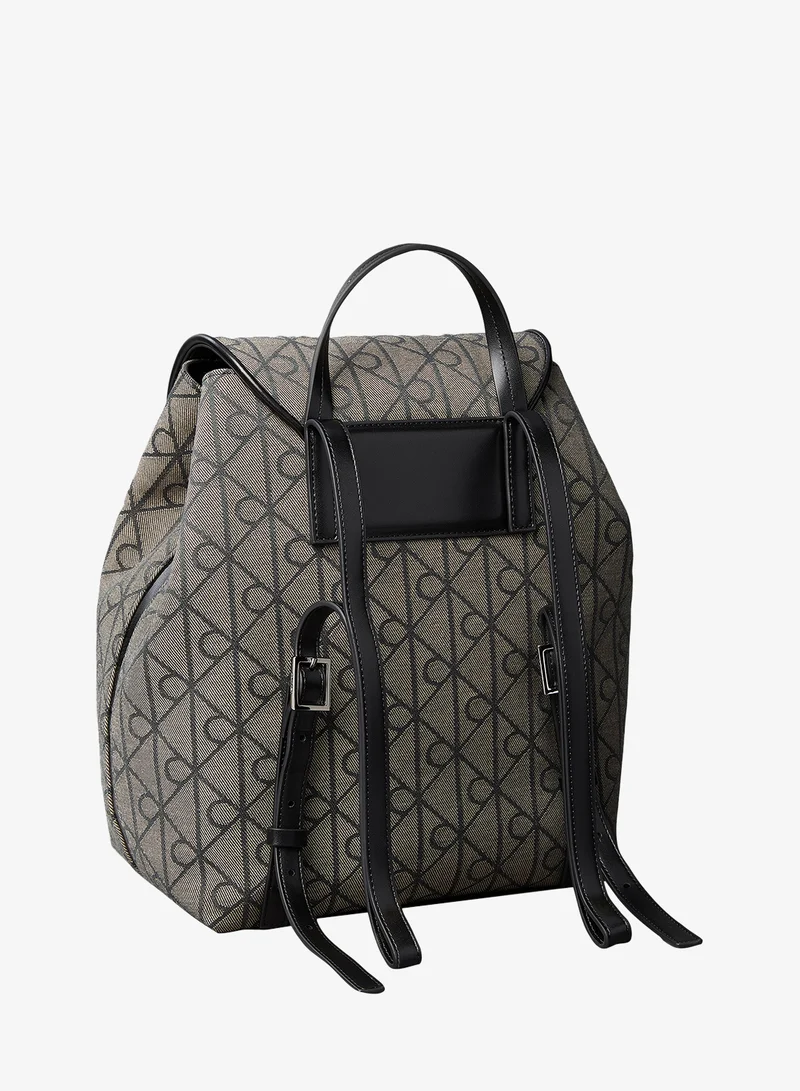 Calvin Klein Emblem Jacquard Flap Backpack