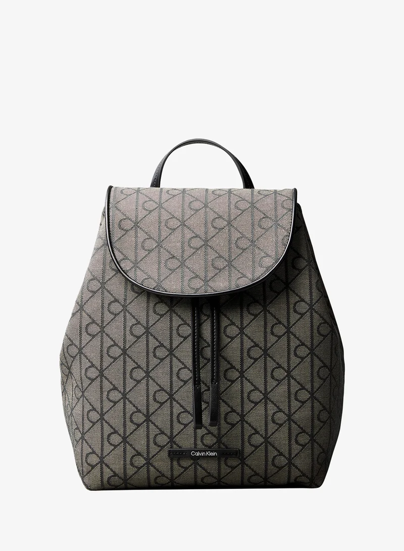 Calvin Klein Emblem Jacquard Flap Backpack