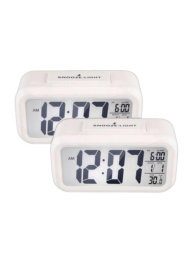 Digital Display Electronic Alarm Clock White Bundle - Image 1