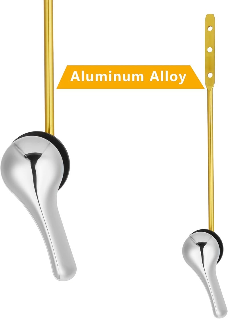 Alldrmtrue Front Mount Toilet Handle Replacement Kit, 1 Pack Toilet Lever Flush Handle, Aluminum Alloy Arm, Chrome，Silver - Image 3