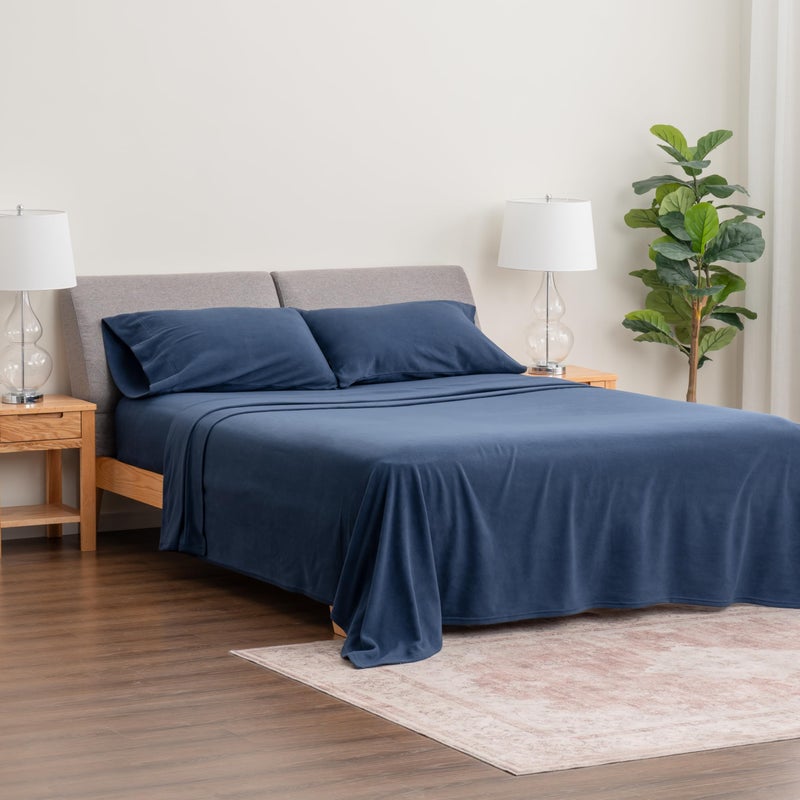 Berkshire Blanket Berkshire Blanket Luxury Soft Microfleece Twin Sheet Set  Warm and Durable  All Season Sheet (Twin  Winter Blue)  - Image 5