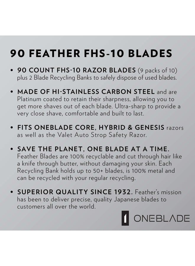 OneBlade 90 Feather FHS-10 Japanese Steel Razor Blades - Refill for OneBlade Core, Hybrid, & Genesis Razors - Single Blade Razor - Image 4
