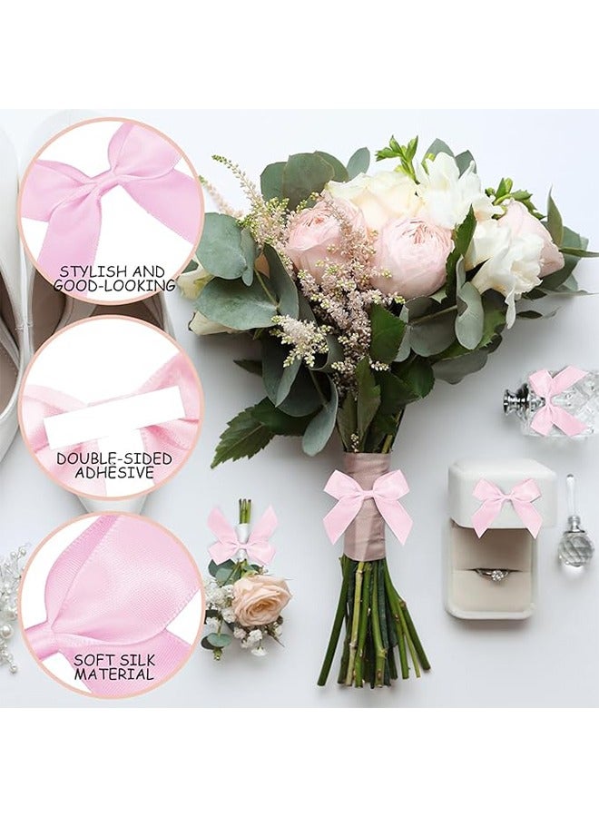 Pink Satin Bow Ribbon to Decorate Boxes and Gifts for Baby Showers and Birthdays, 25 pieces - Image 2