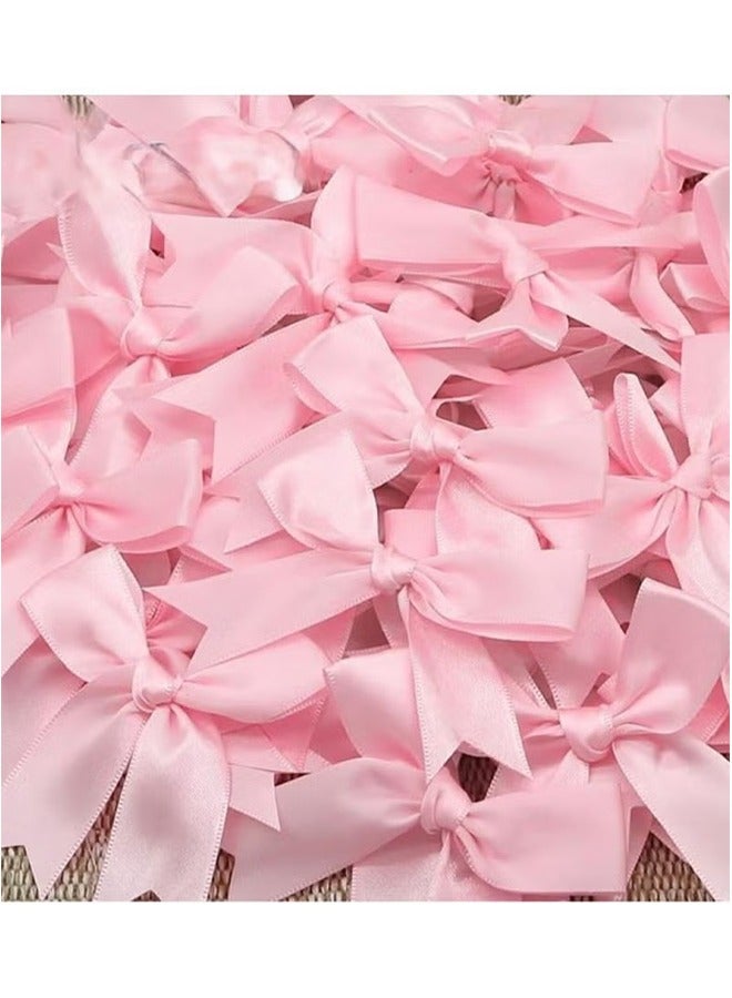 Pink Satin Bow Ribbon to Decorate Boxes and Gifts for Baby Showers and Birthdays, 25 pieces - Image 3