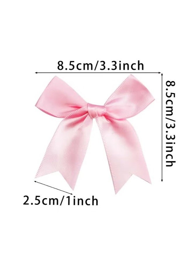 Pink Satin Bow Ribbon to Decorate Boxes and Gifts for Baby Showers and Birthdays, 25 pieces - Image 4