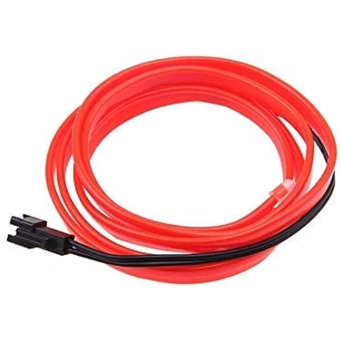 ريحني سلك مرن من الكبريت، سلك إضاءة نيون LED، 2 متر، أحمر - Image 2