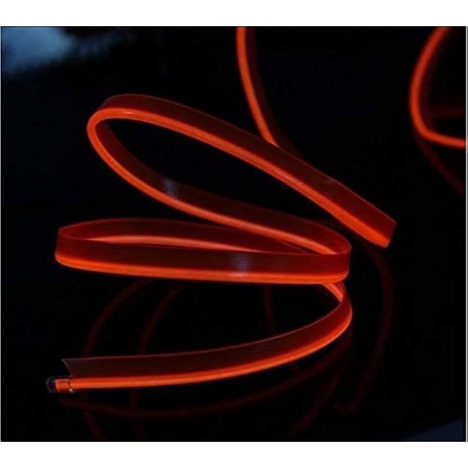 ريحني سلك مرن من الكبريت، سلك إضاءة نيون LED، 2 متر، أحمر - Image 3