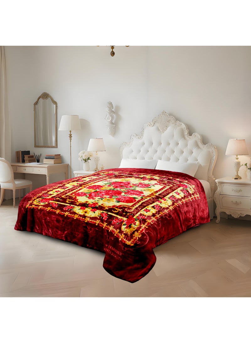 ستارجولد بطانية راشيل الفاخرة المنقوشة، مكونة من طبقتين، 200×240 سم، بطانية فاخرة من الفلانيل الناعم والدافئ للشتاء وجميع الفصول، مضادة للحساسية، فائقة النعومة، وخفيفة الوزن ومريحة