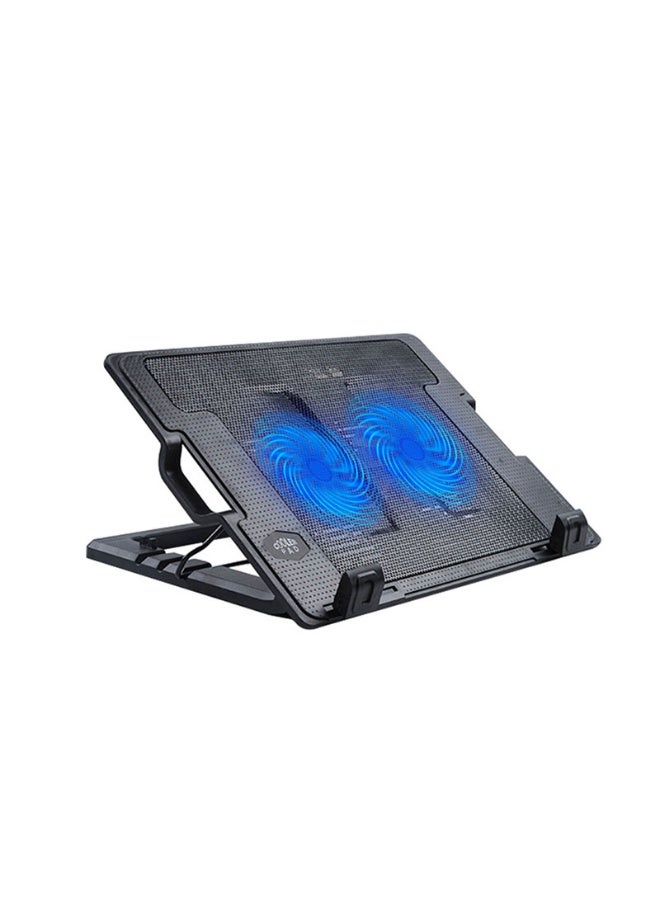 N182 Laptop Cooling Stand Adjustable Height USB Cooling Pad , Silent Fan Radiator for Notebook, PC, and Router - Black - Image 1