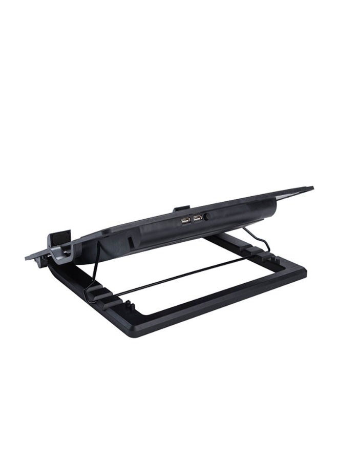 N182 Laptop Cooling Stand Adjustable Height USB Cooling Pad , Silent Fan Radiator for Notebook, PC, and Router - Black - Image 3