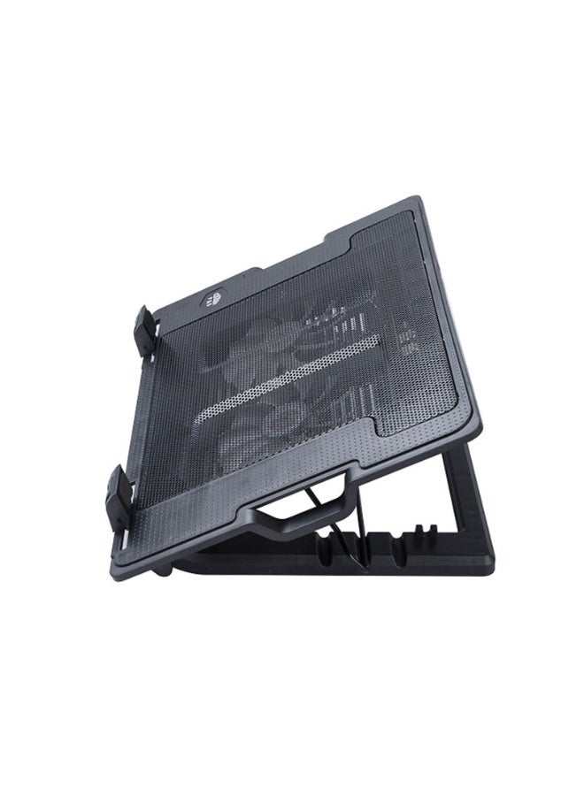 N182 Laptop Cooling Stand Adjustable Height USB Cooling Pad , Silent Fan Radiator for Notebook, PC, and Router - Black - Image 4