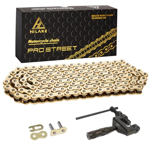 HILAKE 420H Motorcycle Chain 132 Links Non O-Ring with Connecting Master Link and Chain Breaker Heavy Duty Drive Chain for Motorcycle Bicycle Go Kart Mini Trail Bike - Image 1