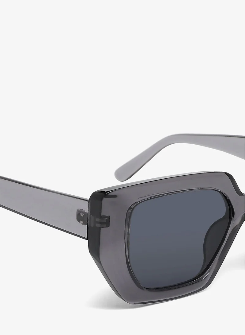 London Rag Black Oversized Cat Eye Square Sunglasses in Grey for Women | Best Price UAE