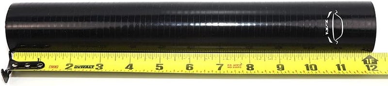 TenkeAuto 12" Long High Performance 4-Ply Reinforced 1.5" ID Straight Coupler Silicone Hose (Black) - Image 2