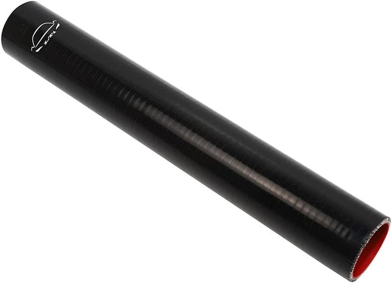 TenkeAuto 12" Long High Performance 4-Ply Reinforced 1.5" ID Straight Coupler Silicone Hose (Black) - Image 1
