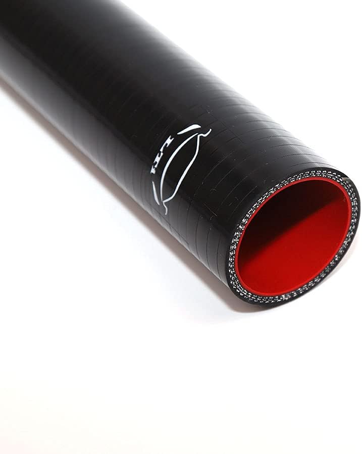 TenkeAuto 12" Long High Performance 4-Ply Reinforced 1.5" ID Straight Coupler Silicone Hose (Black) - Image 3
