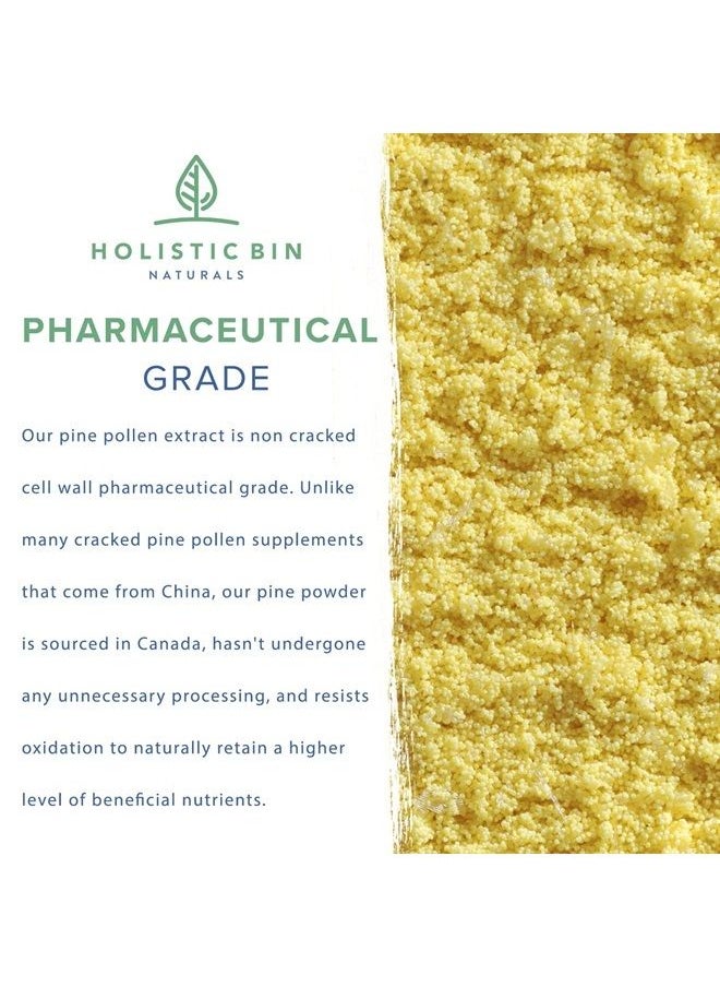 Holistic Bin - Organic Pine Pollen Powder Pharmaceutical Grade, Wild Harvested, Golden Canadian Pine Pollen | Non GMO, No Additives | Pure Pollen Supplement Made from The Ponderosa Pine Tree, 20 g - Image 1