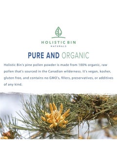 Organic Pine Pollen Powder Pharmaceutical Grade, Wild Harvested, Golden Canadian Pine Pollen | Non GMO, No Additives | Pure Pollen Supplement Made from The Ponderosa Pine Tree, 20 g