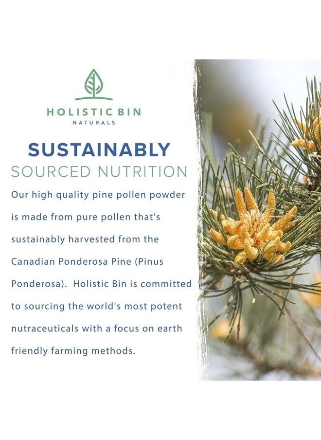 Holistic Bin - Organic Pine Pollen Powder Pharmaceutical Grade, Wild Harvested, Golden Canadian Pine Pollen | Non GMO, No Additives | Pure Pollen Supplement Made from The Ponderosa Pine Tree, 20 g - Image 1