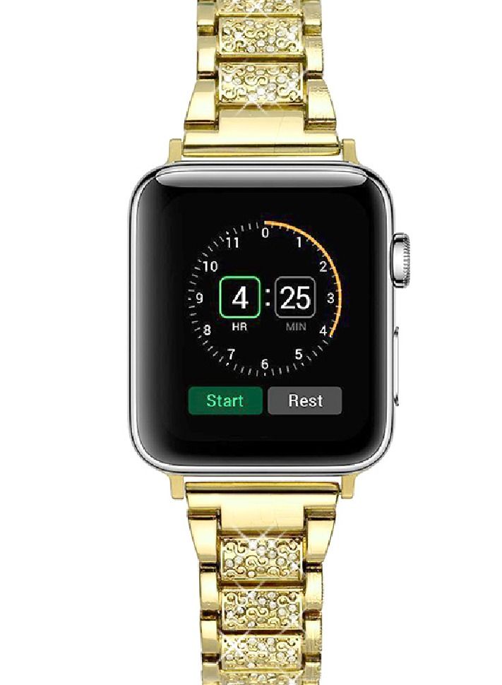 Caviar Women Strap Compatible with Apple Watch band 42mm 44mm iWatch Band Stainless Steel Bracelet Diamond Strap Apple Watch 7 6 Band Watchbands - Image 1