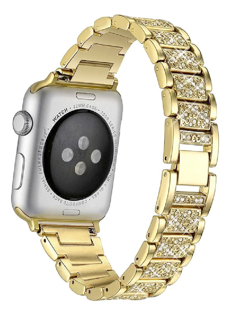 Caviar Women Strap Compatible with Apple Watch band 42mm 44mm iWatch Band Stainless Steel Bracelet Diamond Strap Apple Watch 7 6 Band Watchbands - Image 2