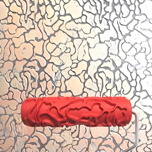 BANCOO 7"DIY Patterned Paint Roller | Decorative Art Texture Roller | Embossing Texture Rubber Roller Painting Supplies | Pattern Art Texture Tools for Household Wall Painting (BK321R) - Image 1