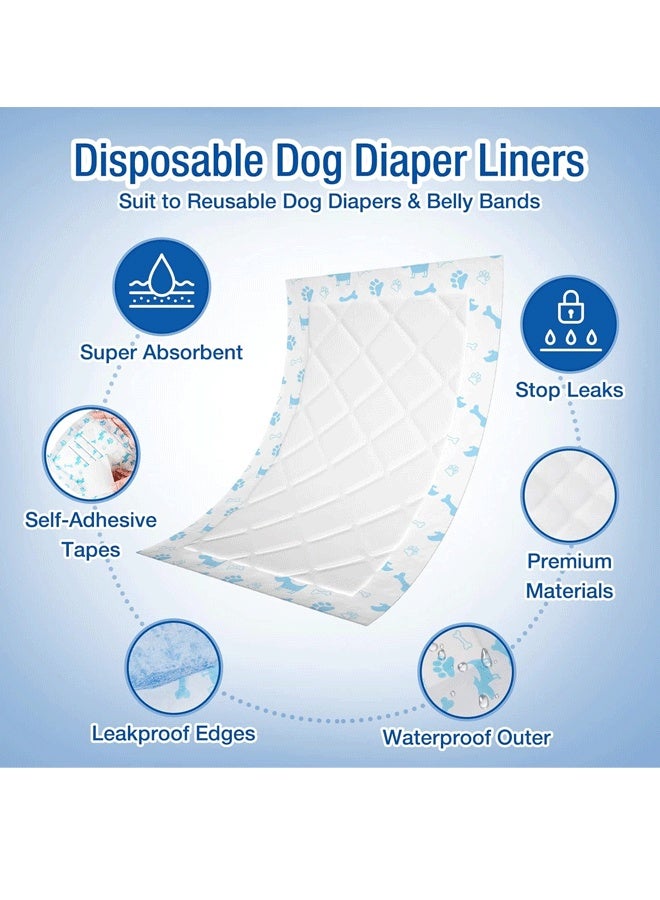 Pet Soft Disposable Dog Diaper Liners Booster Pads - Fit for Most Washable Dog Diapers & Dog Belly Bands Wraps, Ultra Absorbent for Marking, Incontinence, Male in Heat - Image 2