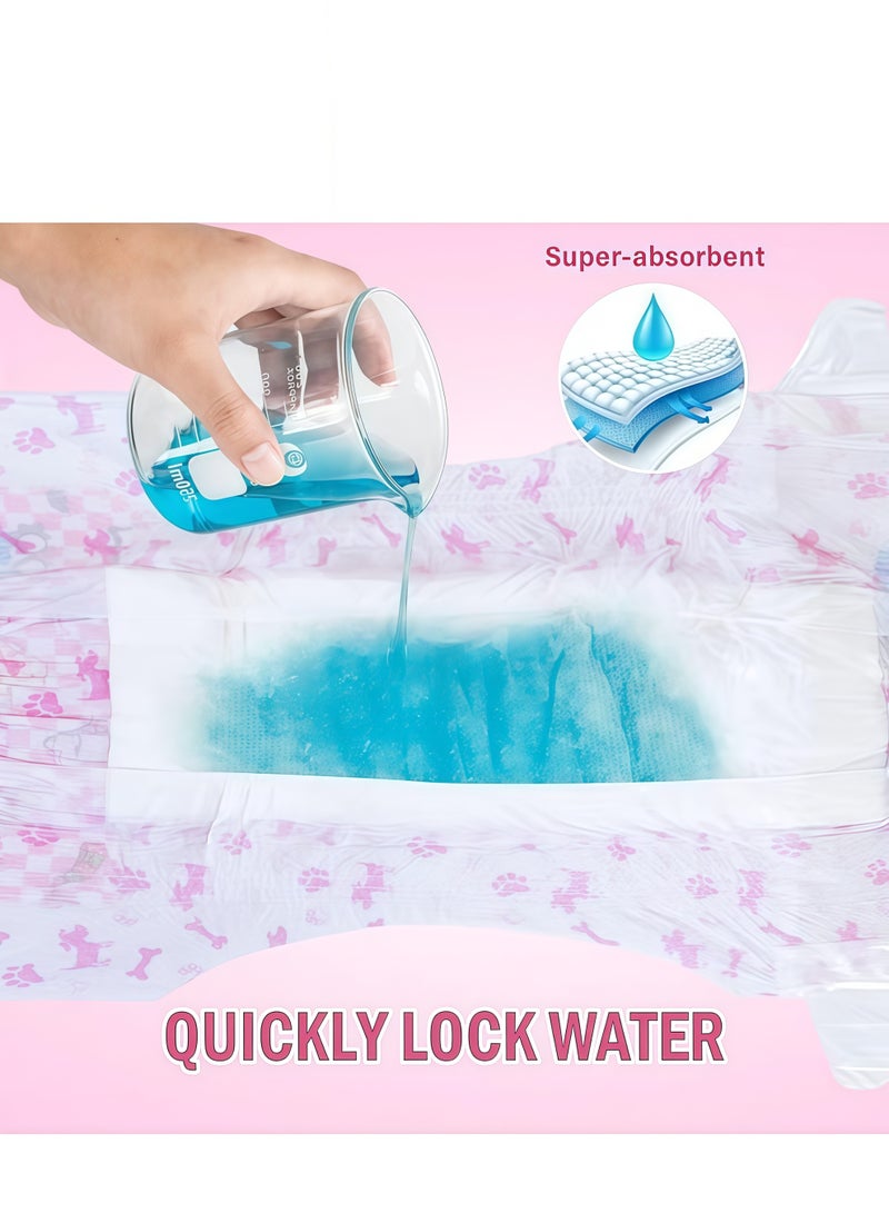 بطانات حفاضات الكلاب الناعمة للاستخدام مرة واحدة - مناسبة لمعظم حفاضات الكلاب القابلة للغسل وأحزمة بطن الكلاب، فائقة الامتصاص للعلامات، وسلس البول، والذكور في مرحلة الشبق - Image 3