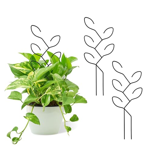 Natrlart 2 Pcs Metal Leaf Shape Garden Trellis for Climbing Plant, Potted Plants, Mini Plants, Indoor Plants Trellis, Home Plant Tool, Plant Lover Gifts Ideas for Garden Potted, Hoya, Pothos, Flower, Monstera - Image 1