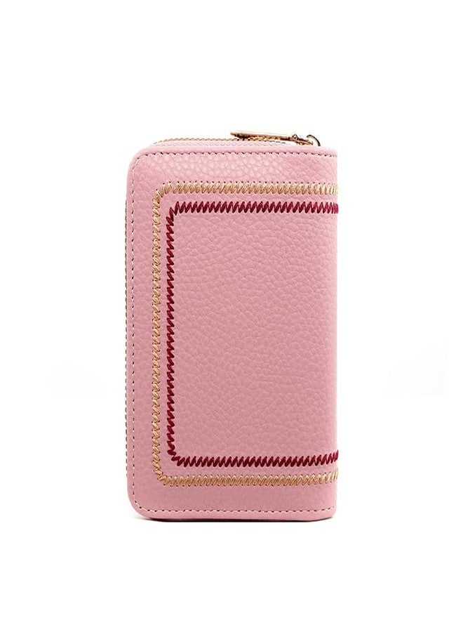 Alexvyan Pink Embroidery Design Small Wallet with 12 Card Slot Women's Purse Female Hand Clutch Women/Ladies/Girls Wallets Card Holder & Card Organizer - Image 3