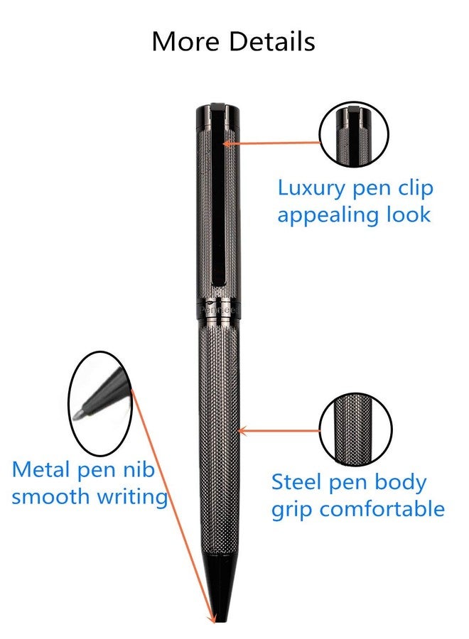 Penneed Ballpoint Pen for Men Women Executive Home Office Use, with Gift box Refillable 1.0mm Black Ink B8 (Fancy Deep Gray) - Image 2