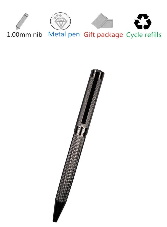 Penneed Ballpoint Pen for Men Women Executive Home Office Use, with Gift box Refillable 1.0mm Black Ink B8 (Fancy Deep Gray) - Image 4