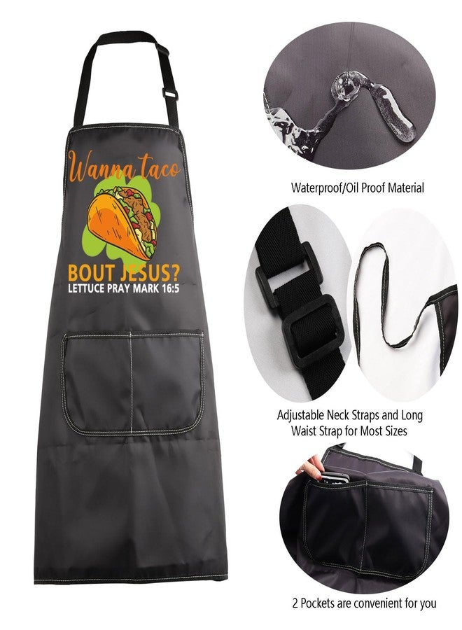 MBMSO Taco Kitchen Apron Taco Lovers Gift Wanna Taco bout Jesus Apron Taco Tuesday Apron Taco Gift for Taco Maker Chef Apron (Taco Jesus Apron-b) - Image 5