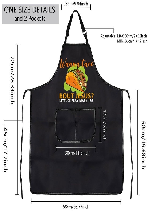 MBMSO Taco Kitchen Apron Taco Lovers Gift Wanna Taco bout Jesus Apron Taco Tuesday Apron Taco Gift for Taco Maker Chef Apron (Taco Jesus Apron-b) - Image 2