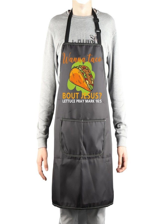 MBMSO Taco Kitchen Apron Taco Lovers Gift Wanna Taco bout Jesus Apron Taco Tuesday Apron Taco Gift for Taco Maker Chef Apron (Taco Jesus Apron-b) - Image 4