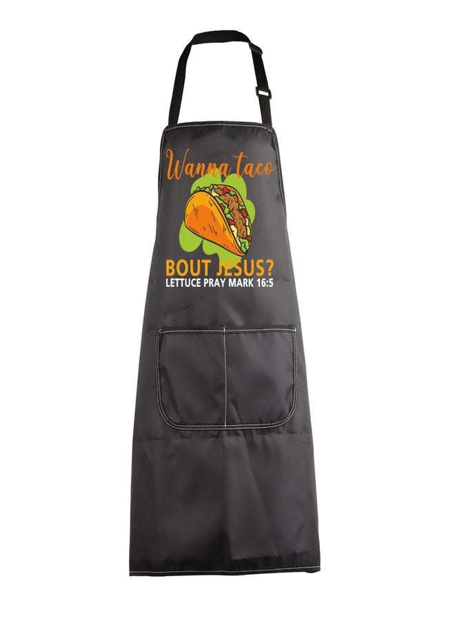 MBMSO Taco Kitchen Apron Taco Lovers Gift Wanna Taco bout Jesus Apron Taco Tuesday Apron Taco Gift for Taco Maker Chef Apron (Taco Jesus Apron-b) - Image 1