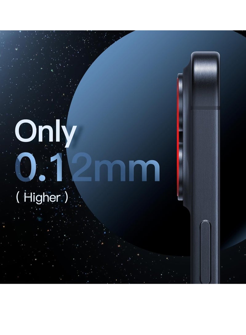 Camera Lens Protector for iPhone 15 Pro 6.1-Inch and iPhone 15 Pro Max 6.7-Inch, Full Coverage 9H Tempered Glass Ring Cover, Matte Metal Plate, Case Friendly, 1-Pack (Blue) - Image 4