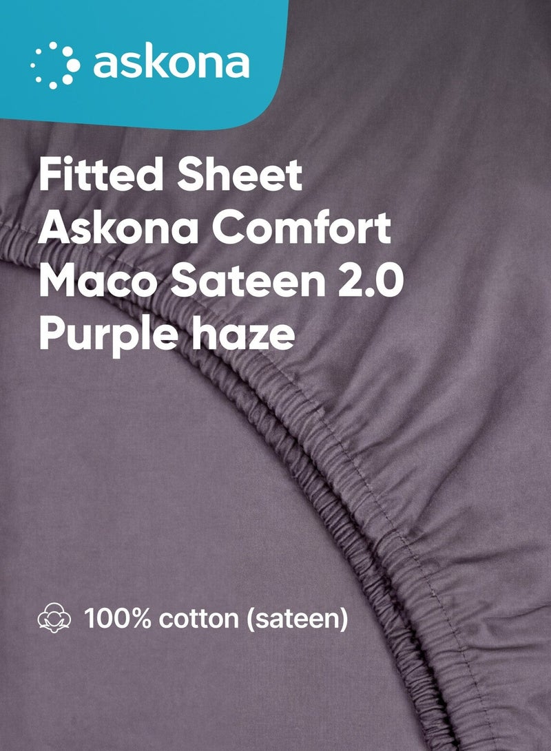 Askona Fitted Sheet 200x200 Askona Comfort Maco Sateen Purple Haze - Image 1