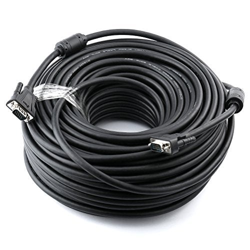 DTech Heavy Duty 150 Feet Long VGA Cable Male to Male Computer Monitor Cord 1080p High Resolution - 46m Black - Image 1