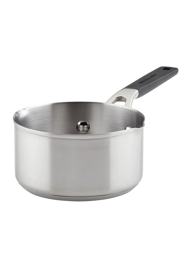 KitchenAid قدر كيتشن إيد مع فوهات صب، 1 كوارت، فولاذ مقاوم للصدأ مصقول، 71018 - Image 1