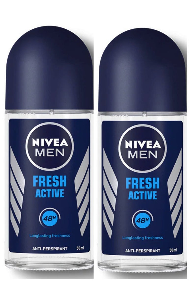 Nivea Pack Of 2 Nivea men fresh active roll 50 ml - Image 2