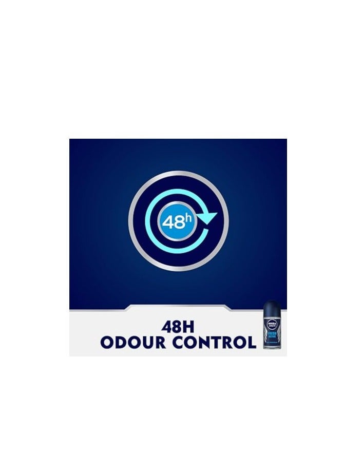 Nivea Pack Of 2 Nivea men fresh active roll 50 ml - Image 3