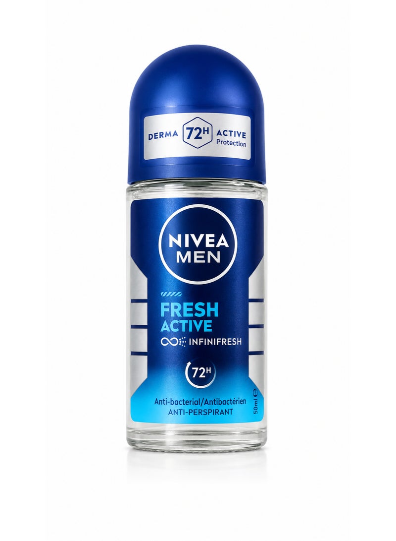 Nivea Pack Of 6 Nivea men fresh active roll 50 ml - Image 2