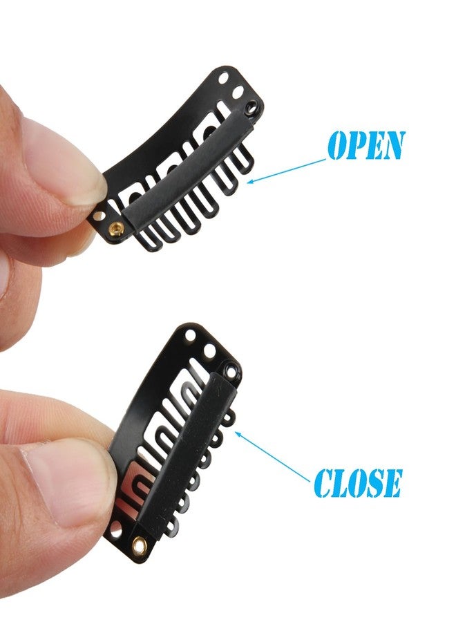 JFFX 20 Pieces Hair Extension Clips U-Shape Stainless Steel Snap Clips for Wig Accessories Wig Making Tools (Black) - Image 5