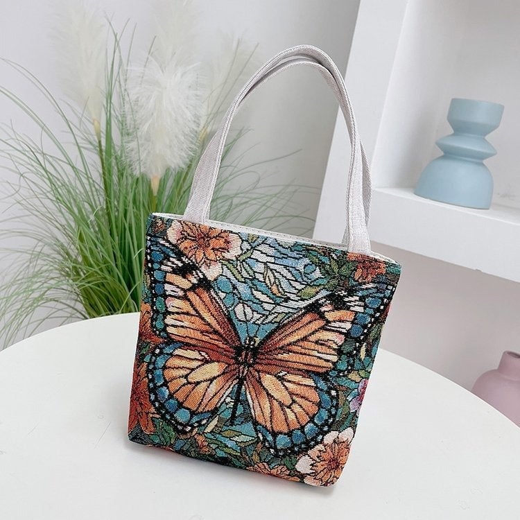 New 2024 Hand-Held Cloth Bag Women'S Bag Mummy Walking Hand Bag Mobile Phone Coin Purse Double-Sided Embroidered Canvas Bag For Women - Image 5