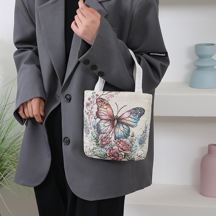 New 2024 Hand-Held Cloth Bag Women'S Bag Mummy Walking Hand Bag Mobile Phone Coin Purse Double-Sided Embroidered Canvas Bag For Women - Image 2