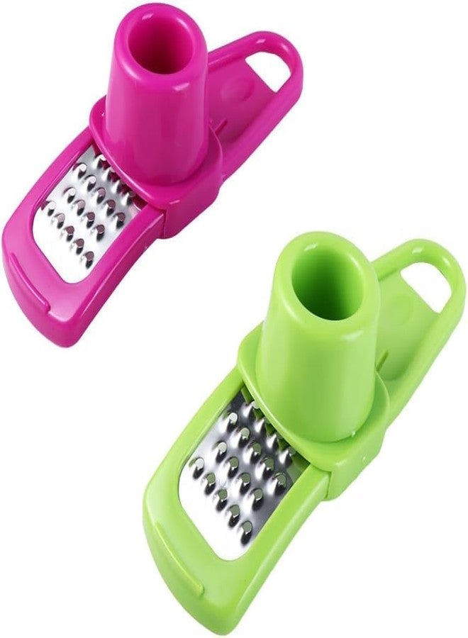SquarezhenBo Mini Multifunction Garlic Ginger Grater Tool,Nutmeg Grinder,Kitchen Manual Fruit Vegetable Nuts Chopper Grinder,Graters Peeling,Grating and Slicing Tools (Green) - Image 3